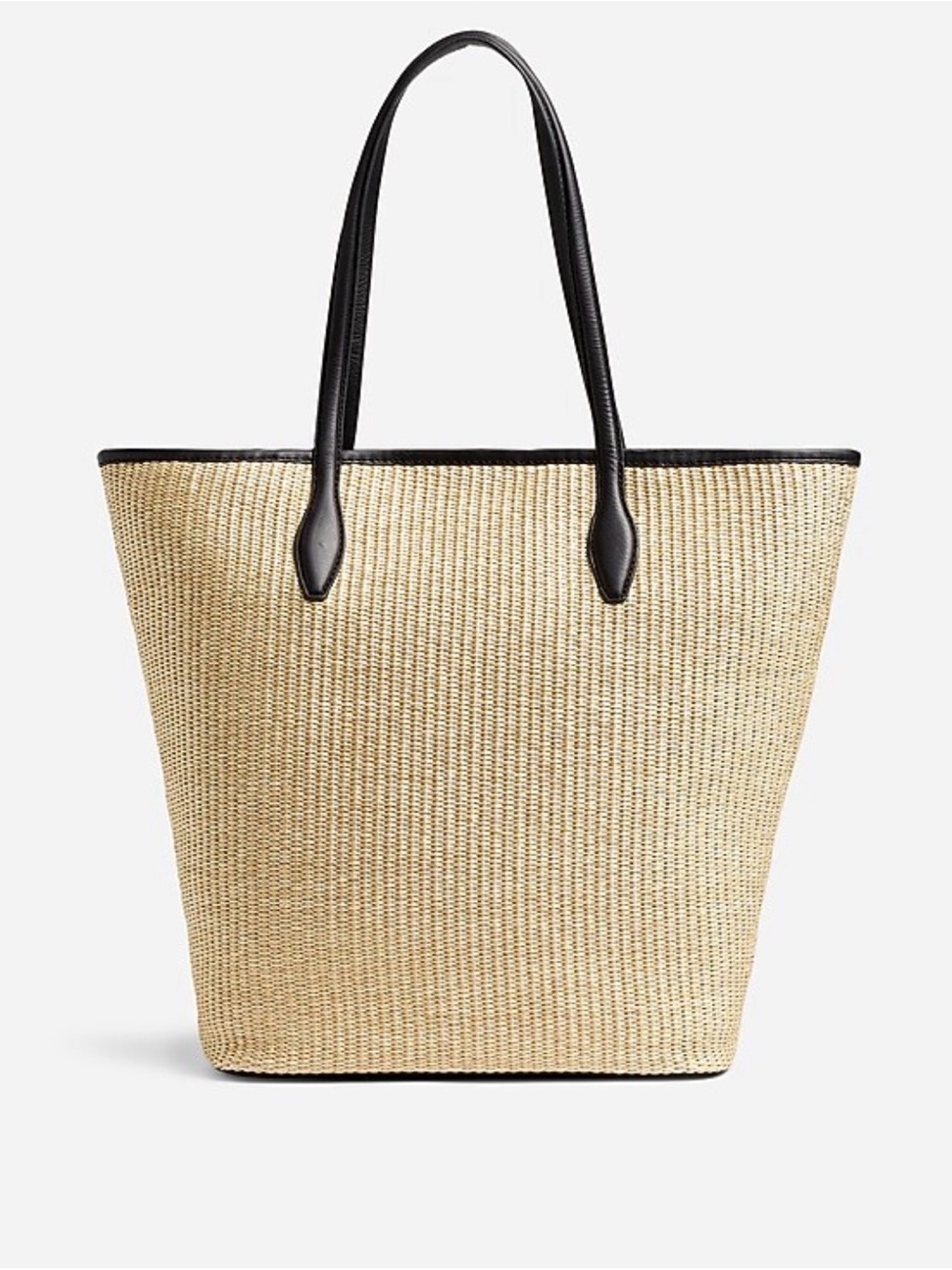 Madewell Woven Tote in Brown w black leather accents
